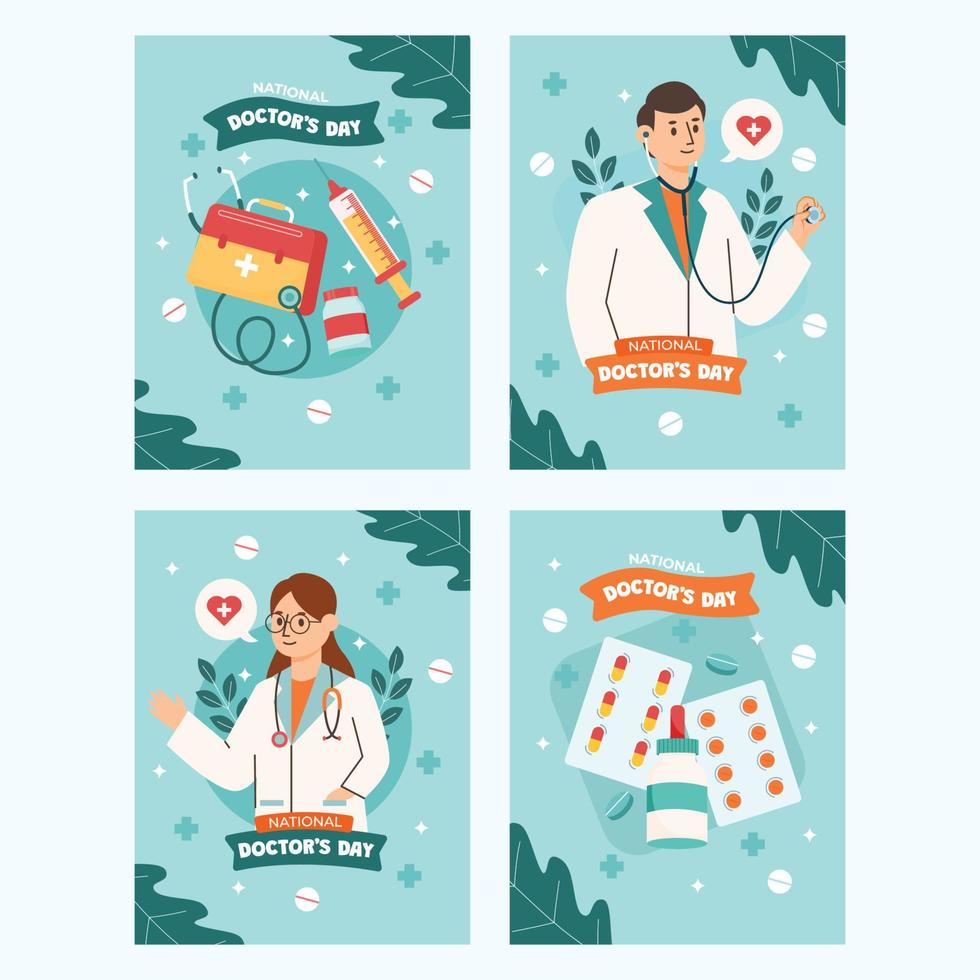 National Doctor Day Card Template vector