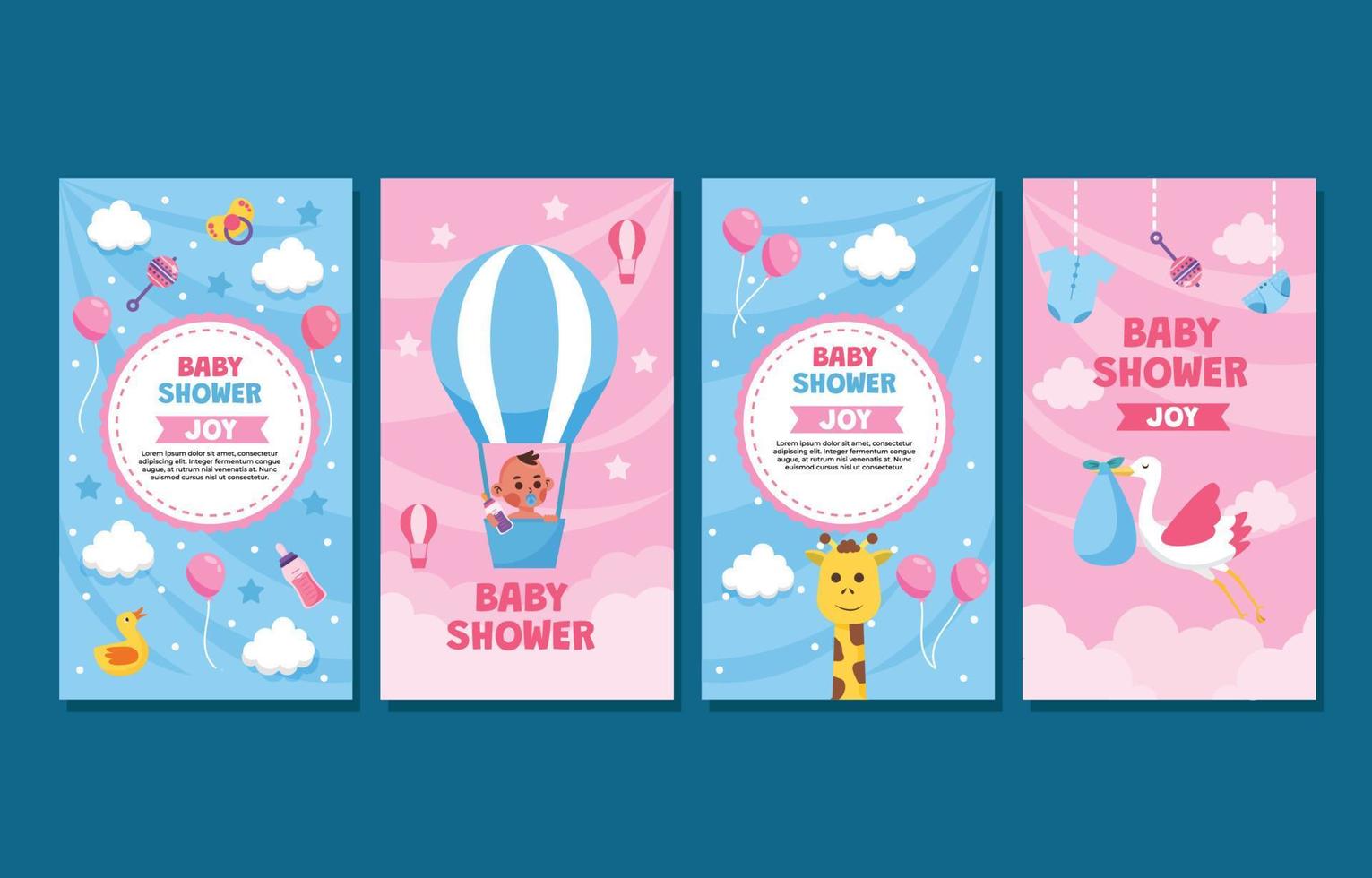 Born Day Social Media Template vector