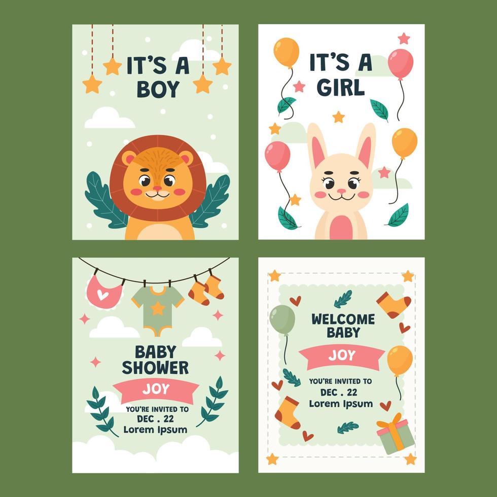 Born Day Card Collection vector
