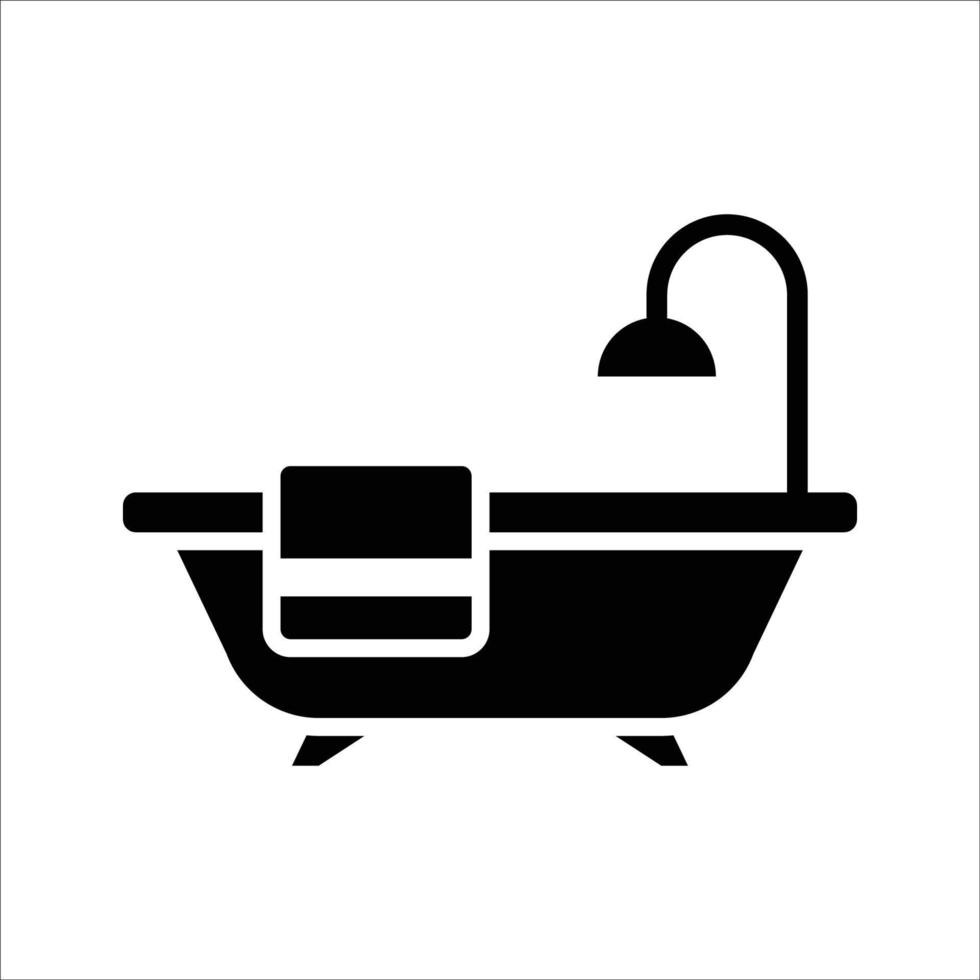 plantilla de diseño de vector de icono de bañera simple y limpio