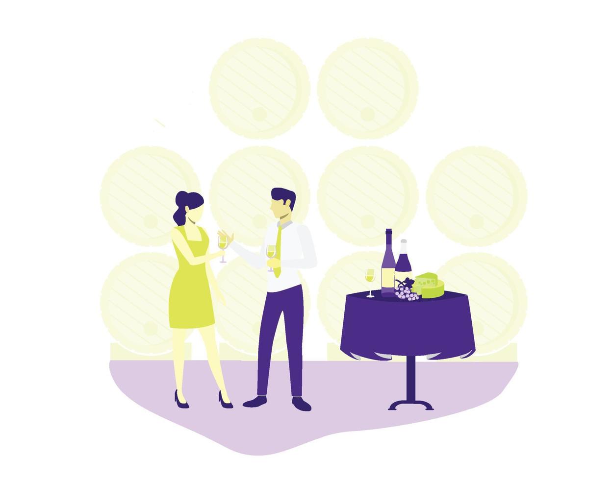 Man and woman drinking wine vector