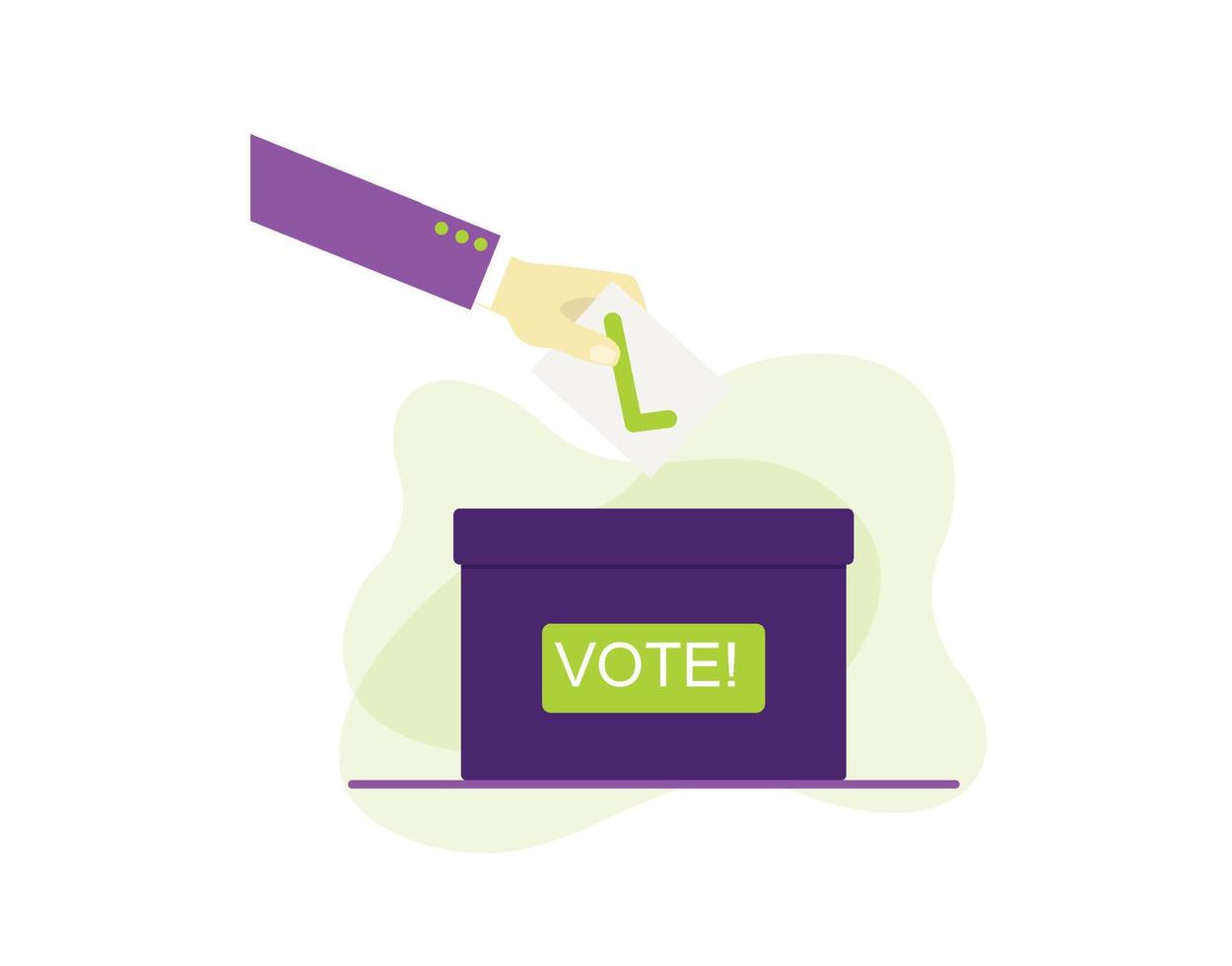 Suit Hand puts voting ballot in ballot box vector