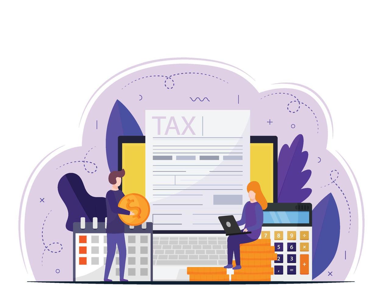 online tax payment vector design concept