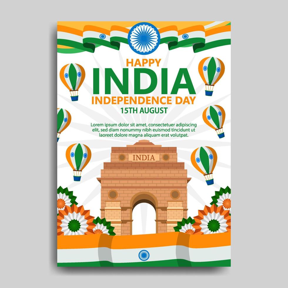 India Independence Day Poster vector