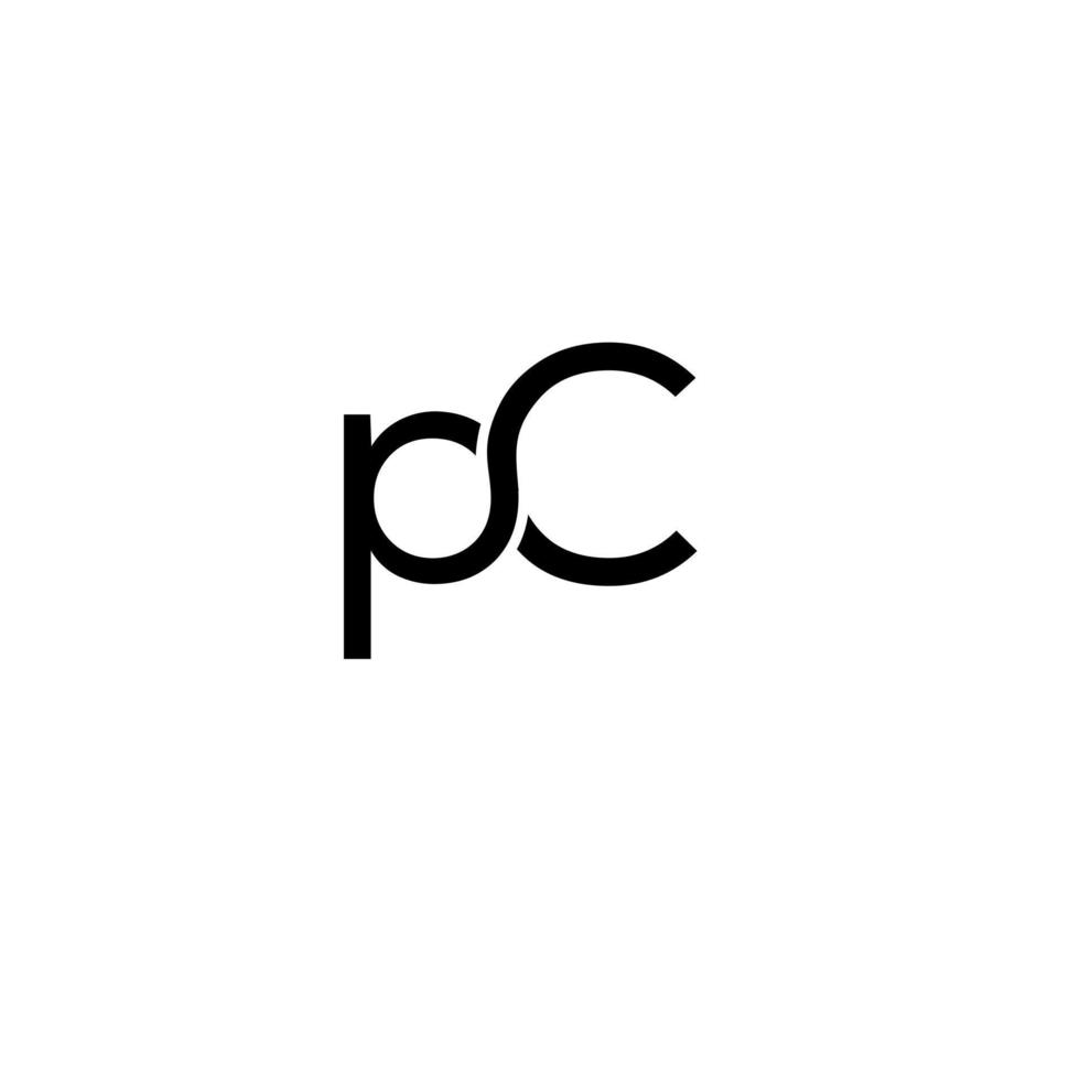 initials pC logo design vector