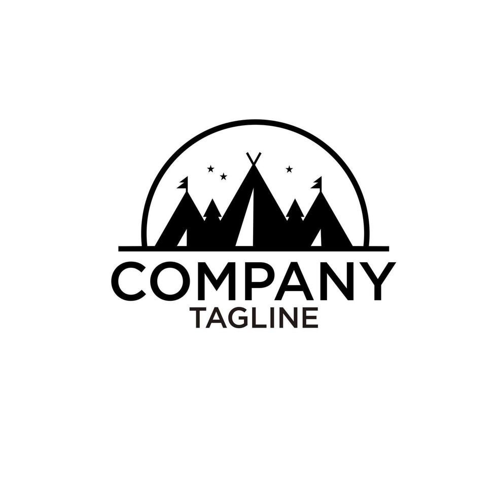 diseños de logotipos para acampar vector