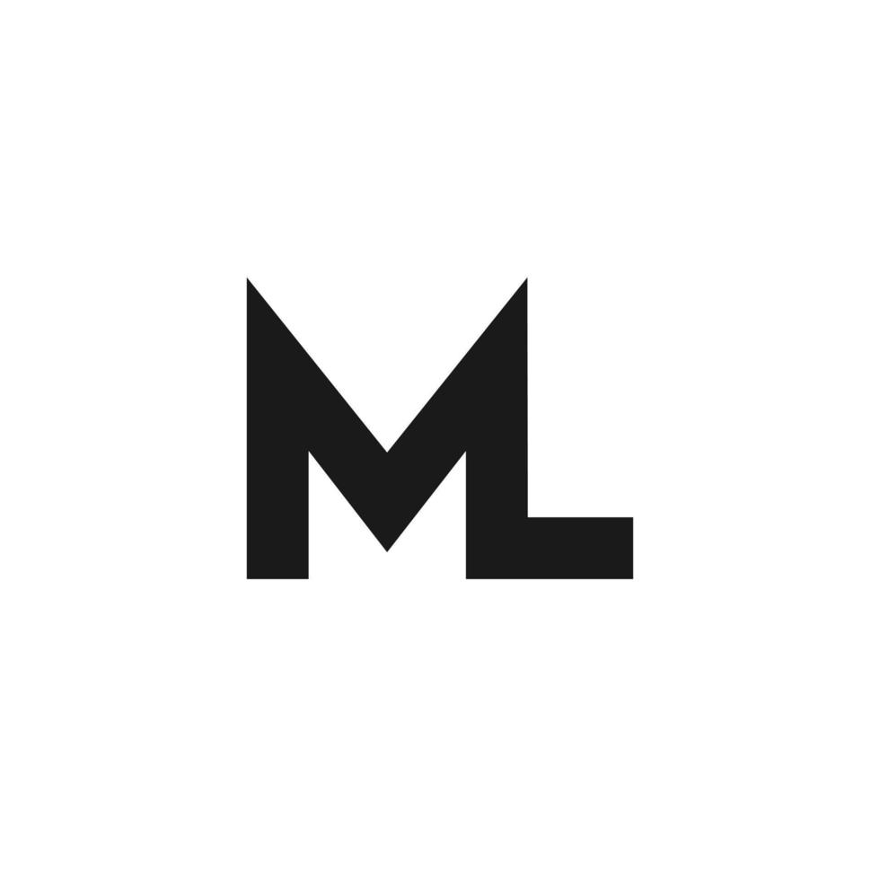 diseño de logotipo de iniciales ml vector