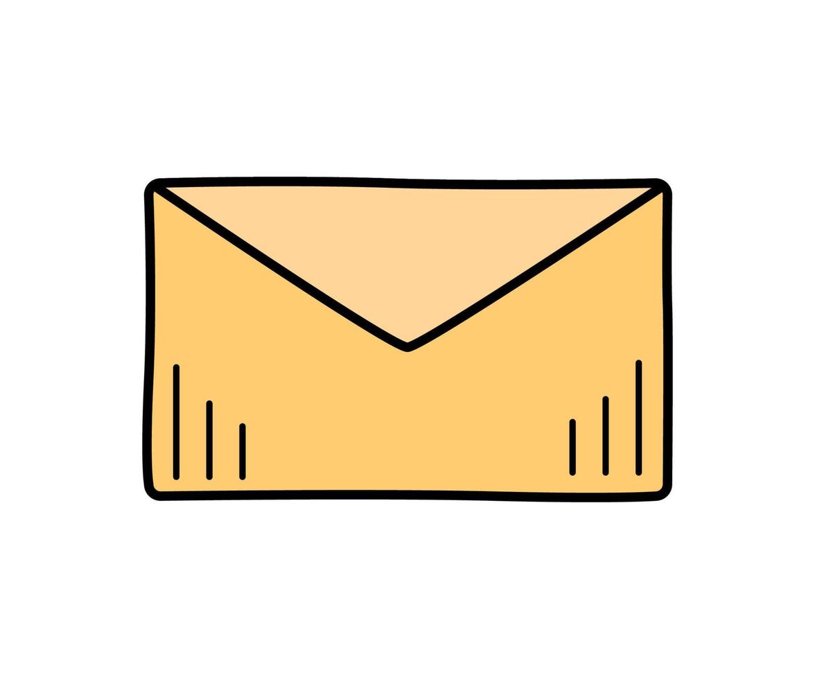 Envelope paper doodle vector illustration. Seal a letter, a closed message on a sheet.
