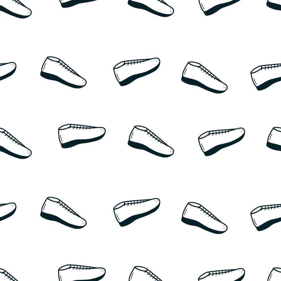 Seamless pattern of sports or street shoes. Vector illustration of sneakers background