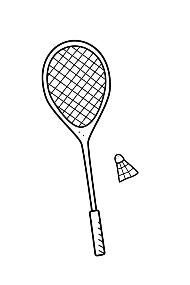 Badminton, racket and shuttlecock for playing badminton. Vector illustration.