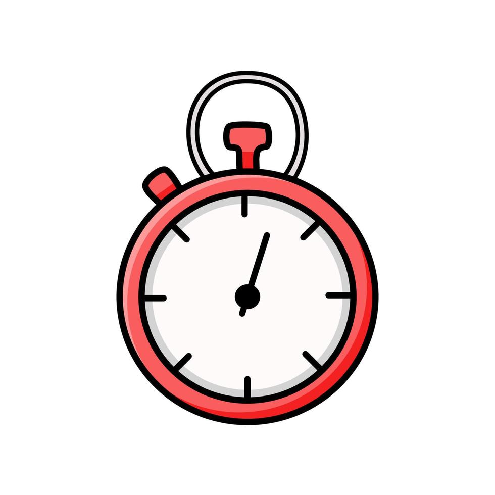 cronómetro doodle vector ilustración, reloj temporizador deportivo