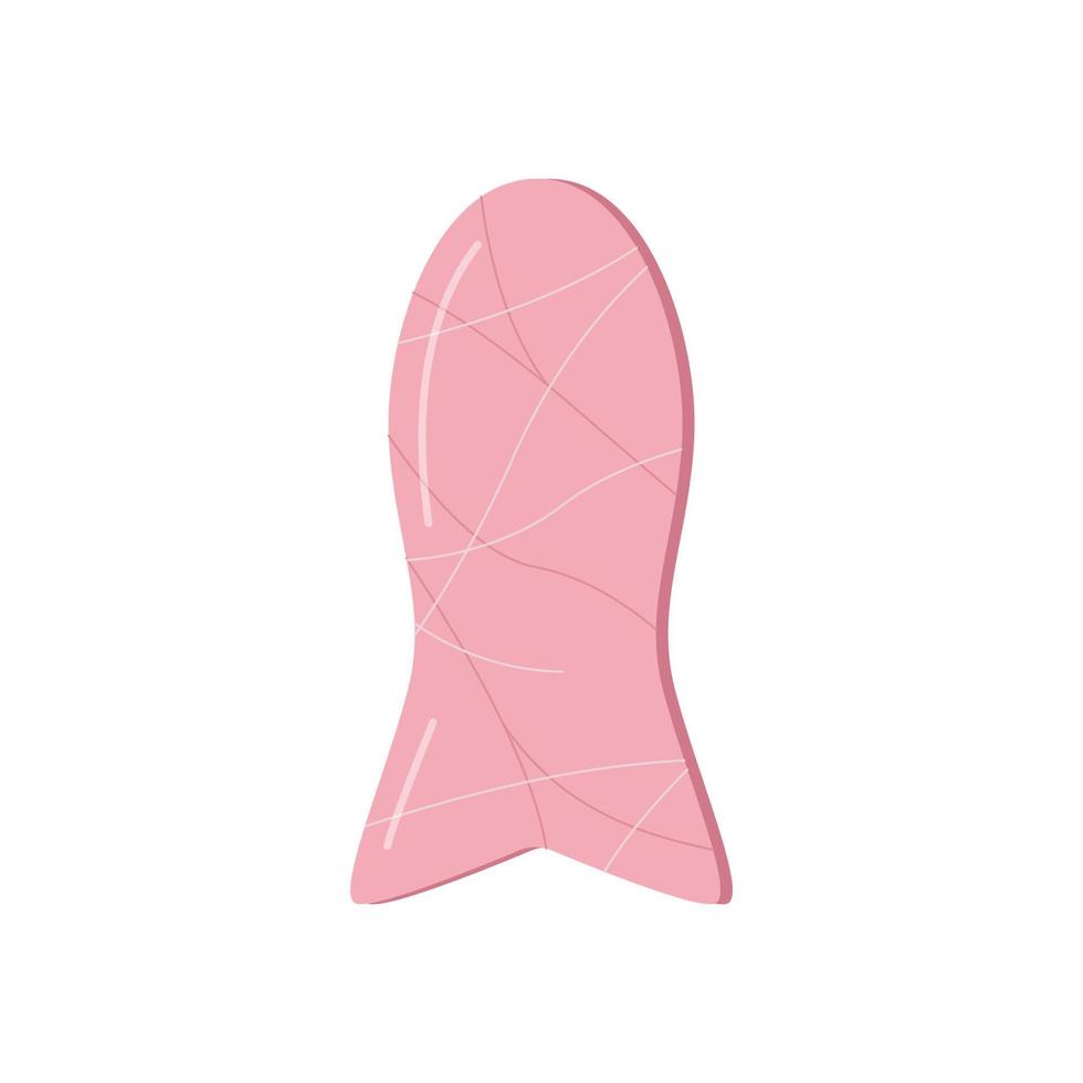 trendy gua sha scraper made of natural stone, massager for facial care. Vector illustration skin care concept.