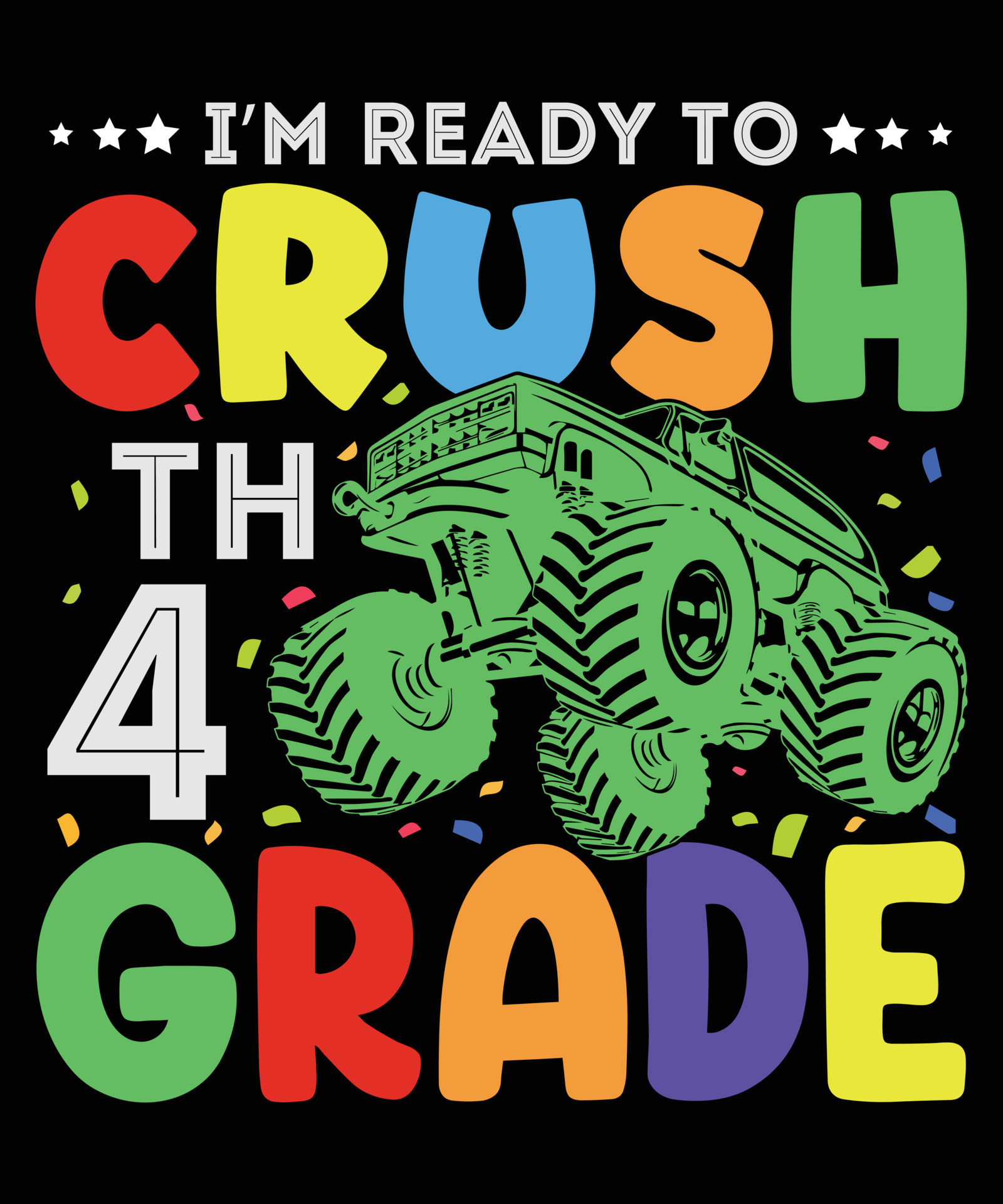 Back to school monster truck t shirt design 9675900 Vector Art at Vecteezy