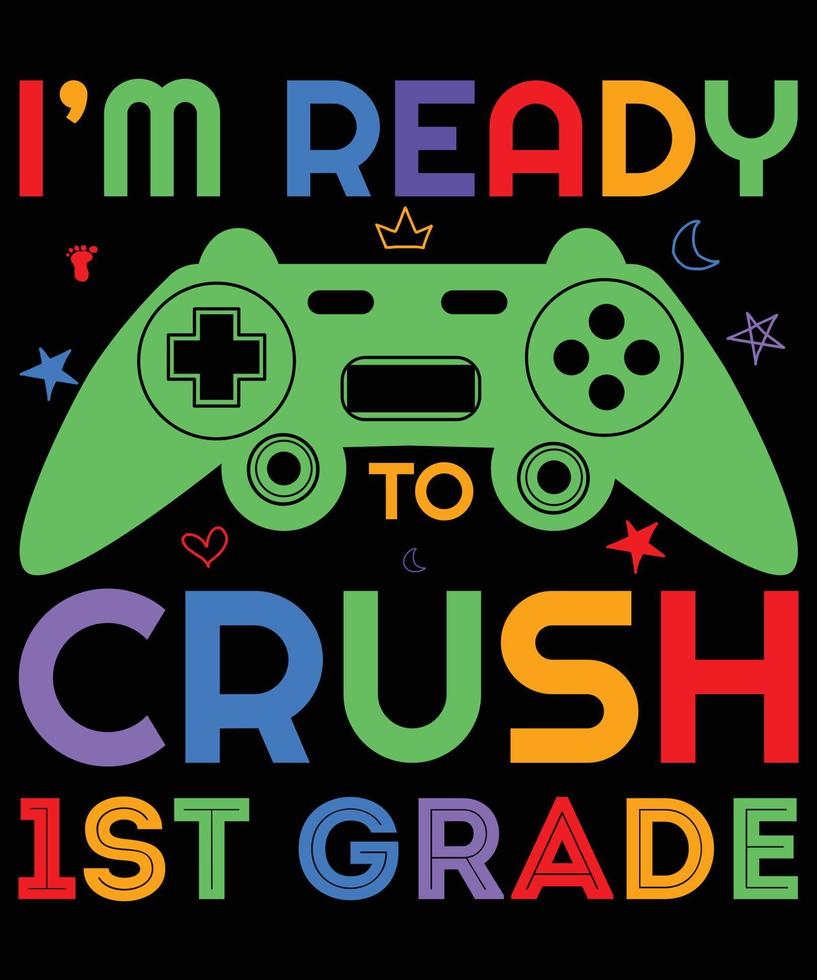 Back to school gaming t shirt design vector