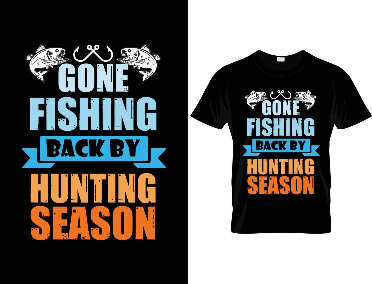 Hunting fishing t-shirt vector