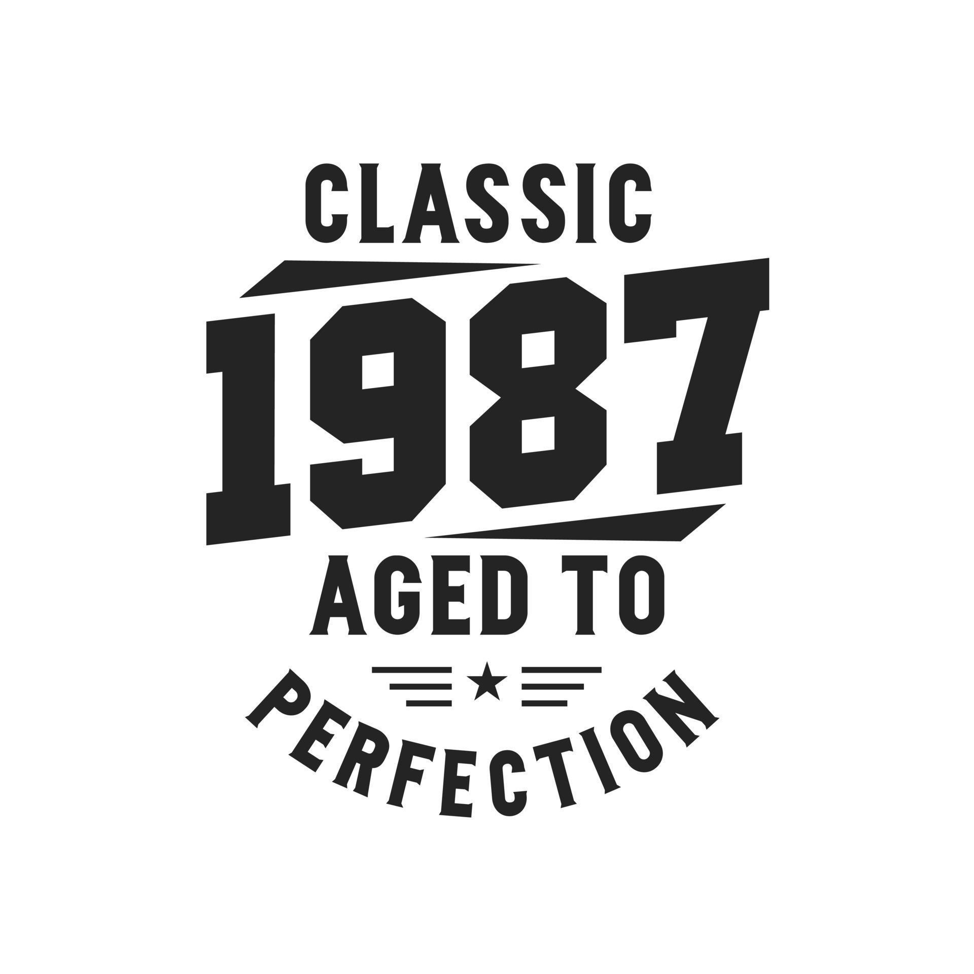 Born in 1987 Vintage Retro Birthday, Classic 1987 The Legends 9676078 Vector Art at Vecteezy