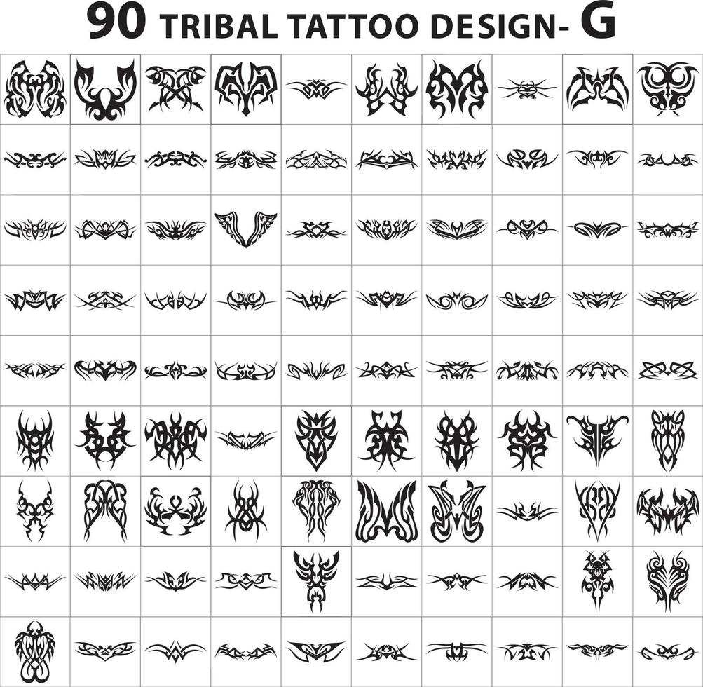 tattoo design collection skin style tribal bundle vector set element