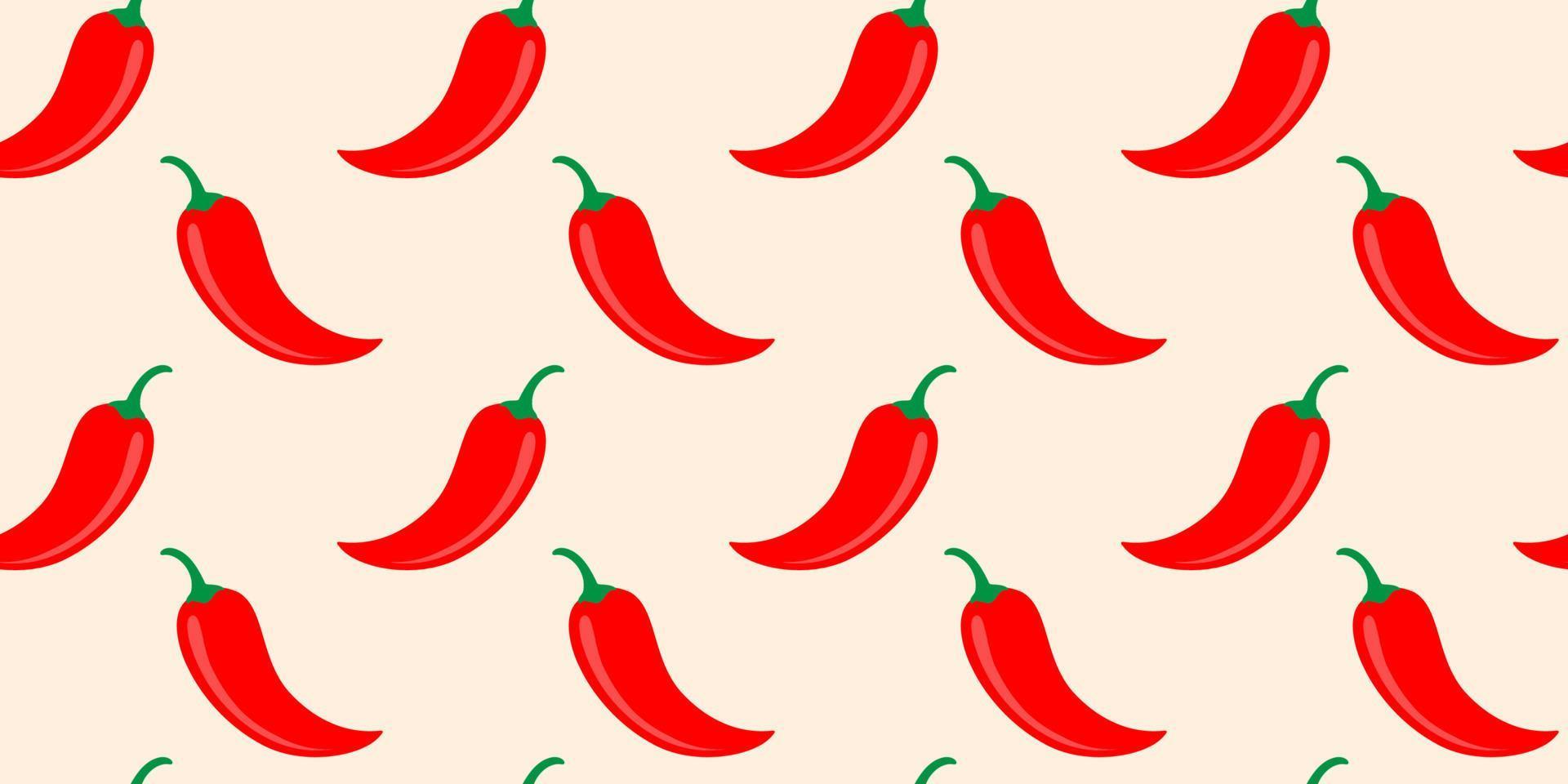 Vector seamless pattern of chilli pepper in vintage style
