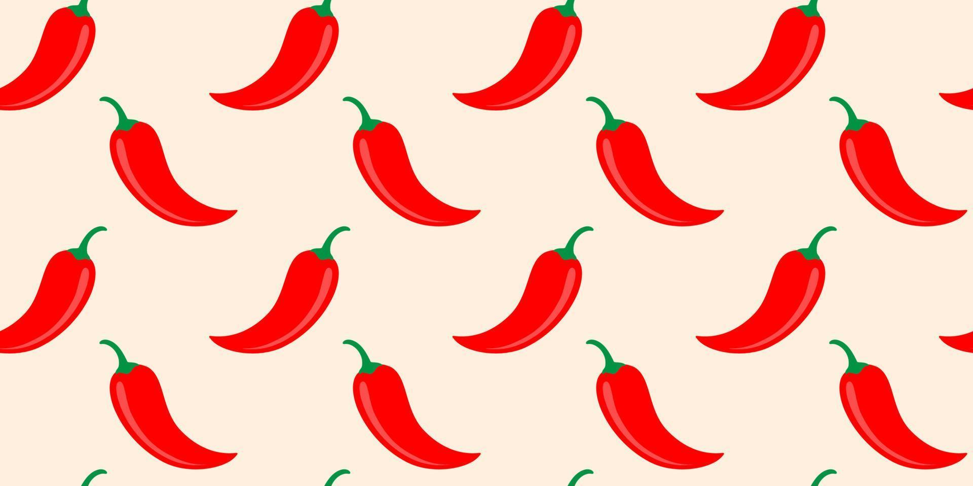 Vector seamless pattern of chilli pepper in vintage style