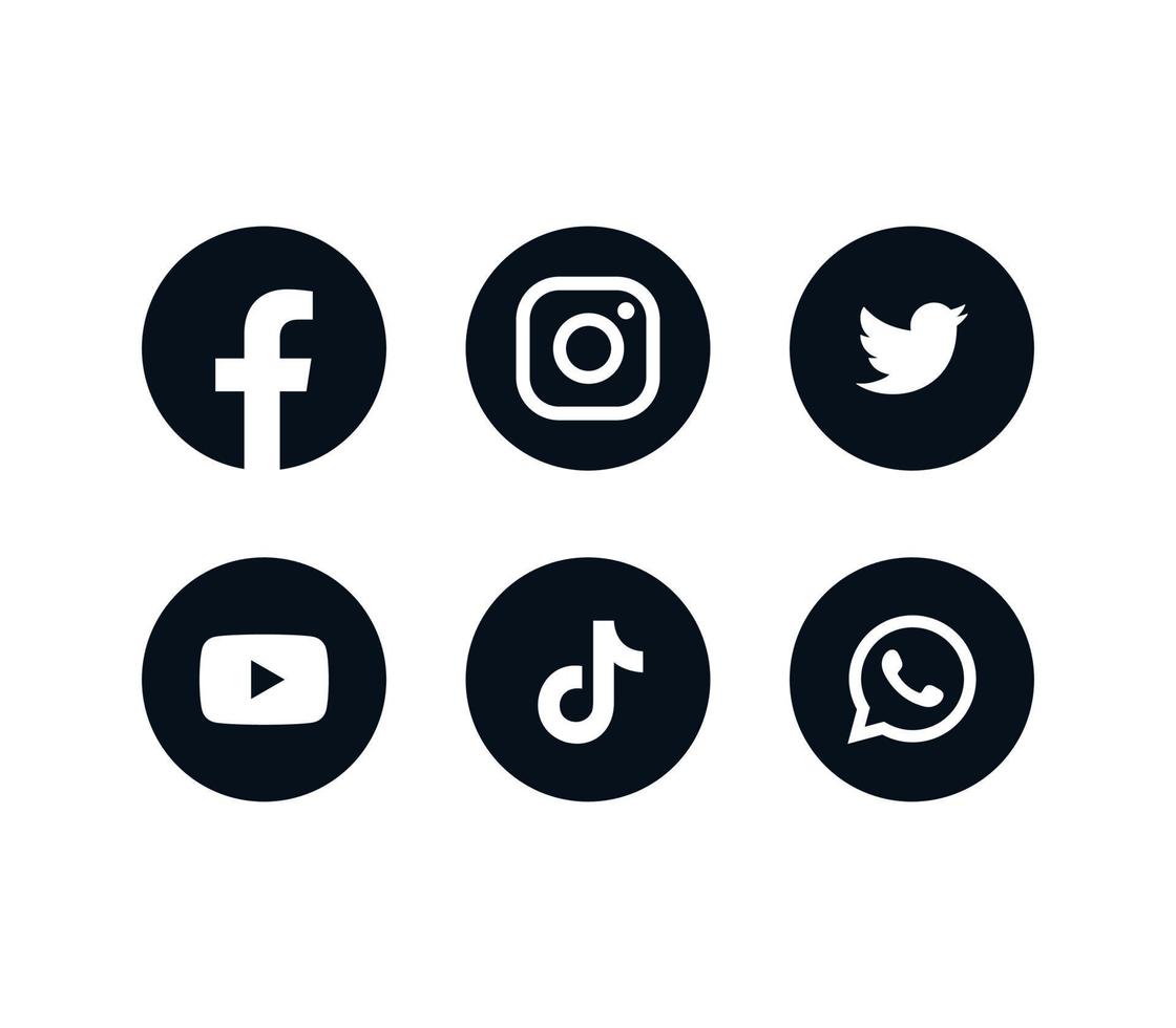 Social media icons set and popular social applications modern logos ...