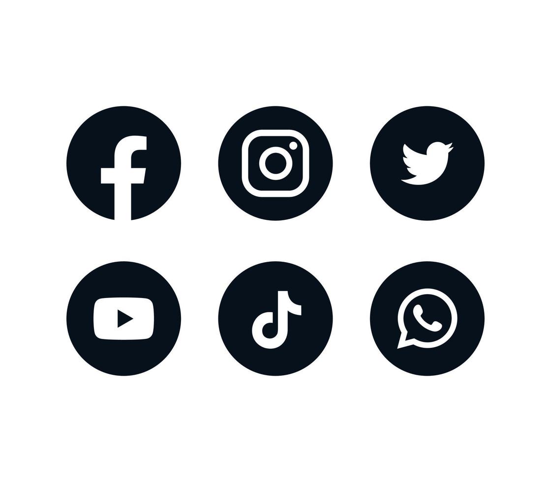 Social media icons set and popular social applications modern logos flat vector illustration.