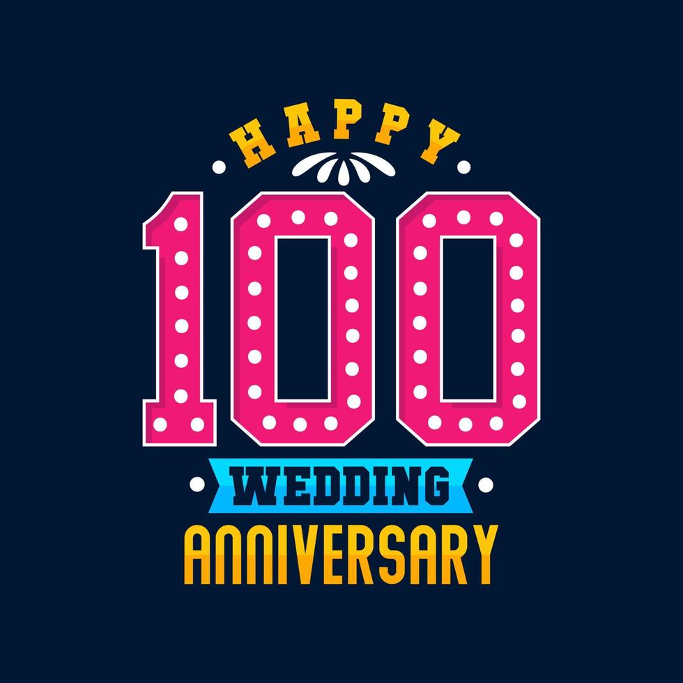 feliz celebración del 100 aniversario de bodas vector