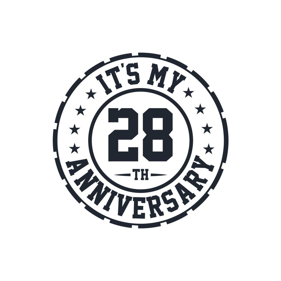 28th Wedding Anniversary celebration It's my 28th Anniversary vector