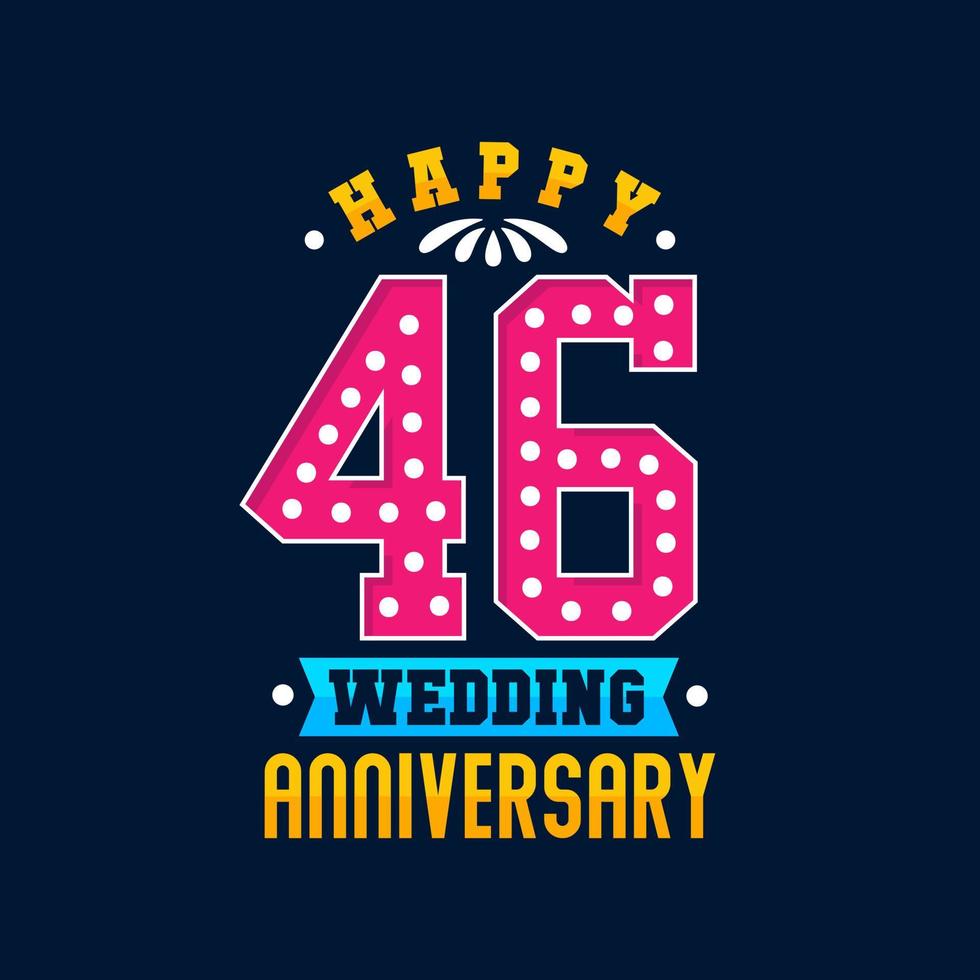 Happy 46th Wedding Anniversary celebration vector