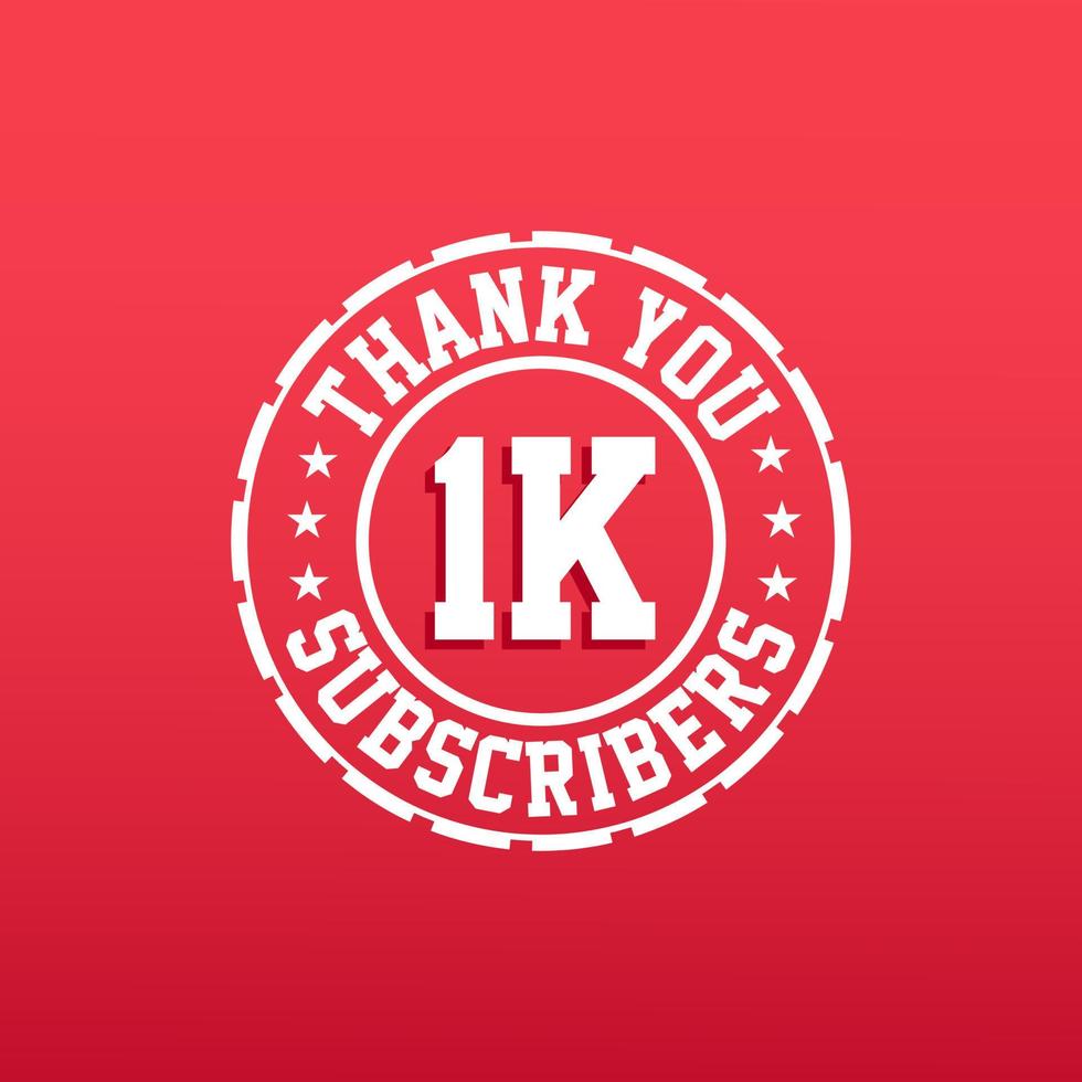 Thank you 1k Subscribers celebration vector