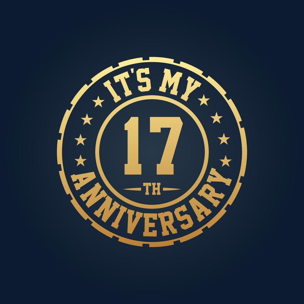 It's my 17th Anniversary, 17th Wedding Anniversary celebration vector