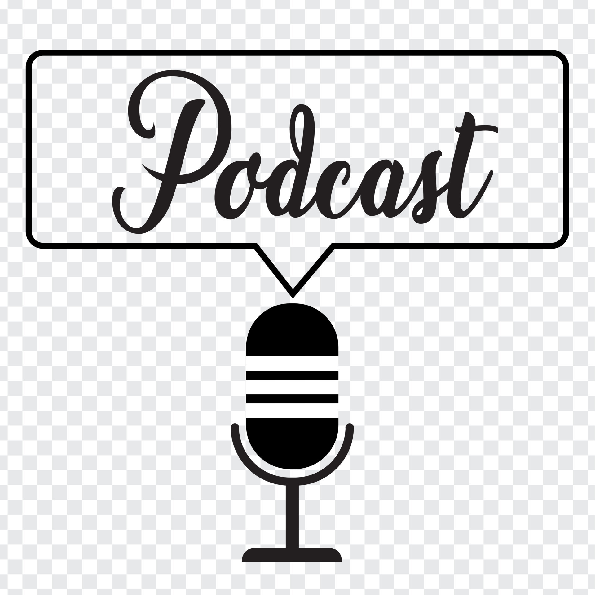 Podcast icons set in bright colors with shadow on transparent