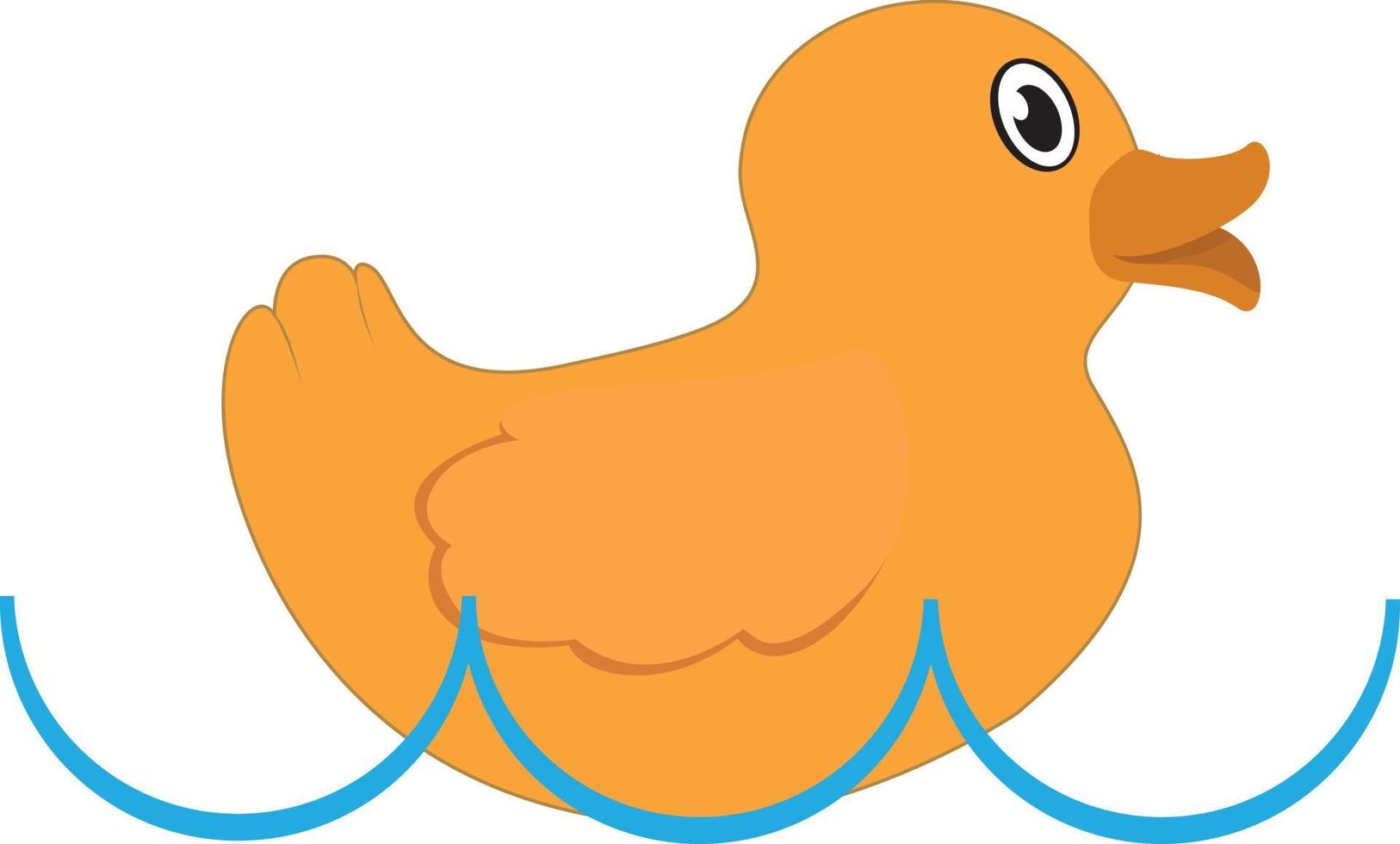 Duck Swimming With Blanksign vector