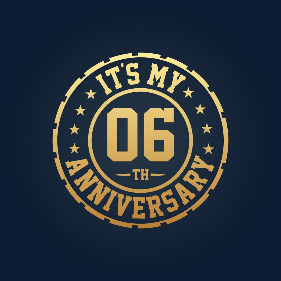 It's my 6th Anniversary, 6th Wedding Anniversary celebration vector