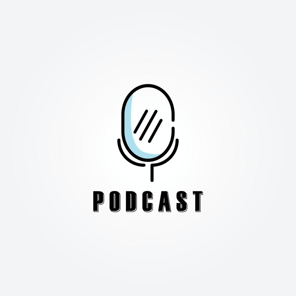 logo microphone for podcast illustration design image inspiration simple vector