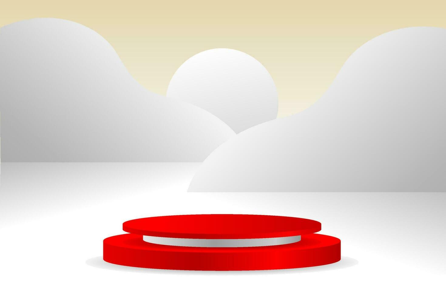 Red podium for product showcase for advertising vector