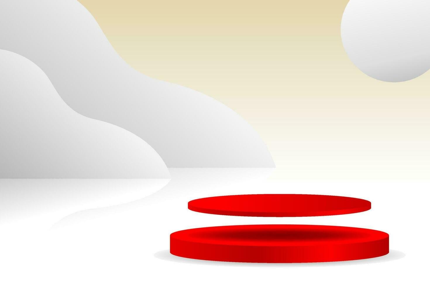 Red podium for product showcase for advertising vector