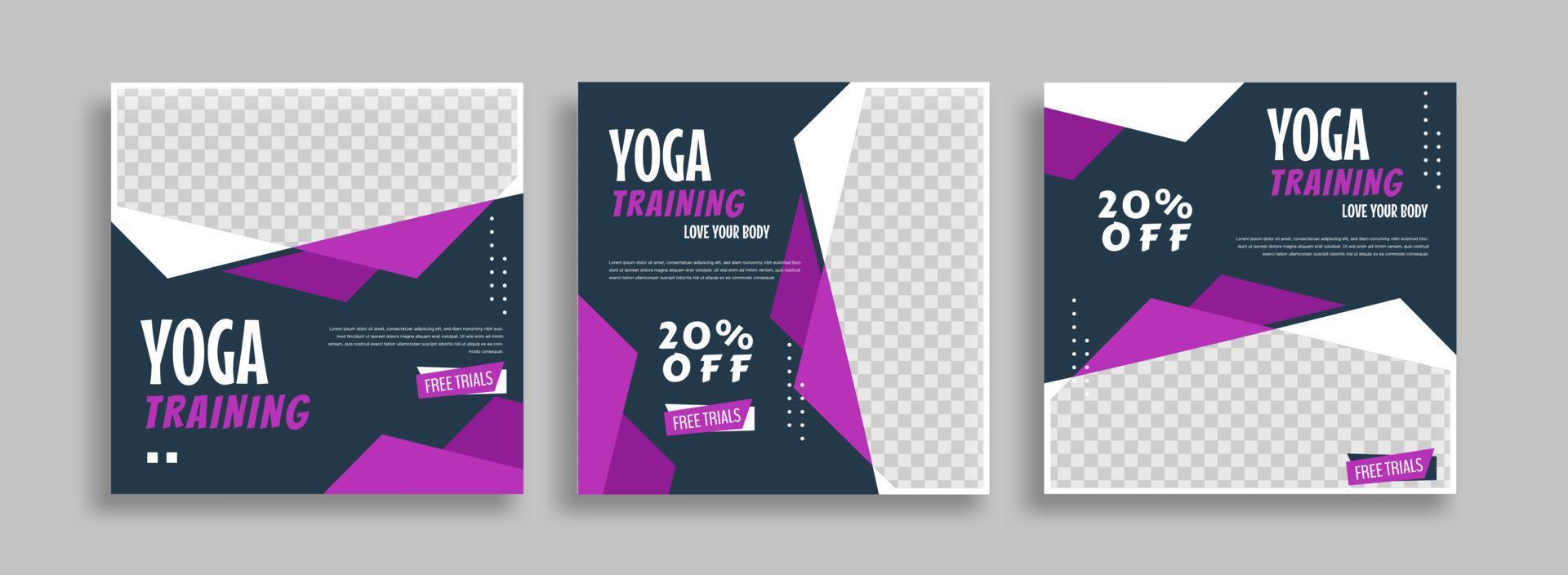 Creative Fitness sosial media post template easy use vector