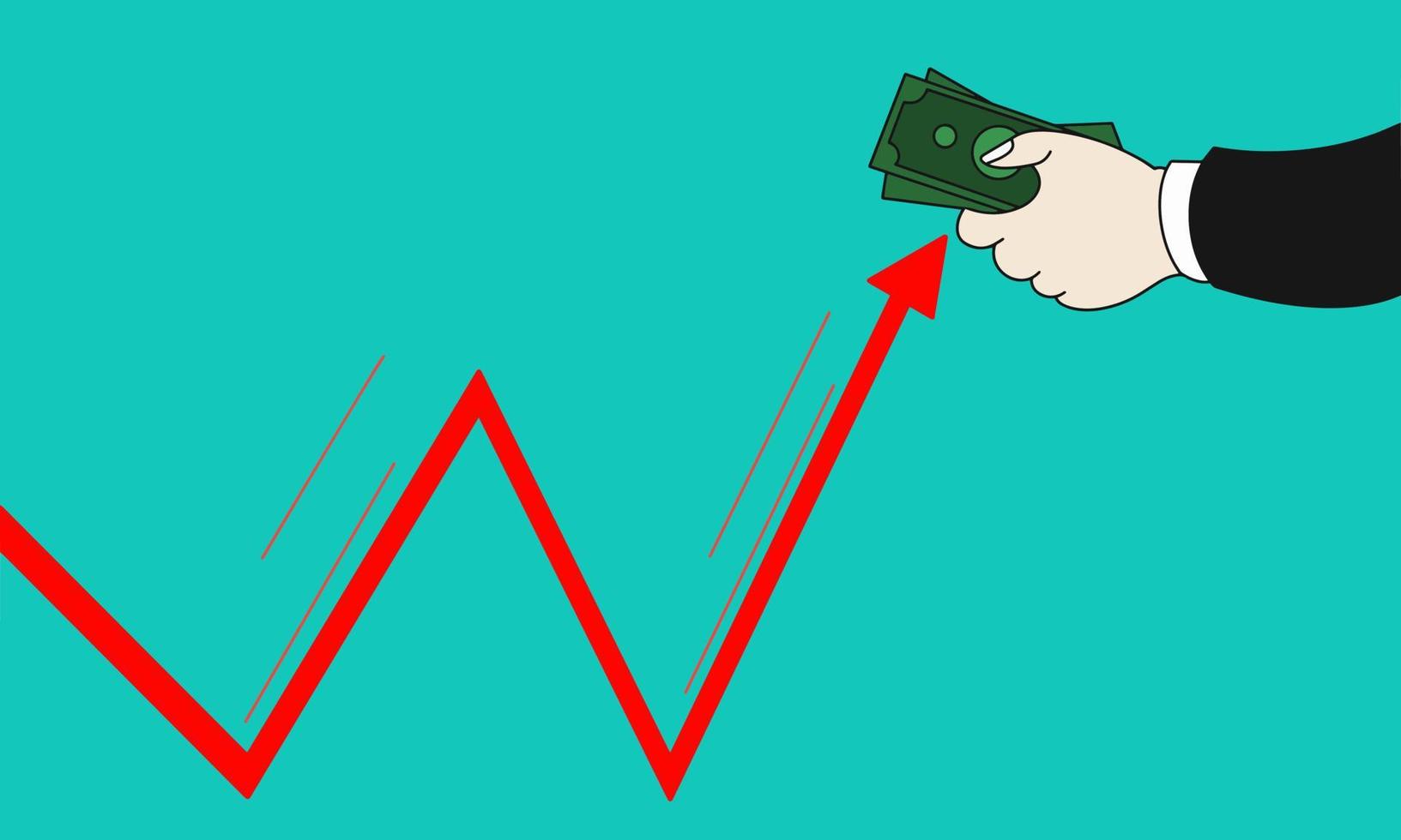 el efecto de la tasa de inflación sobre los precios. índice de precios al consumidor o cpi. Los precios de las materias primas y los bienes de consumo aumentaron debido al aumento de la inflación. vector