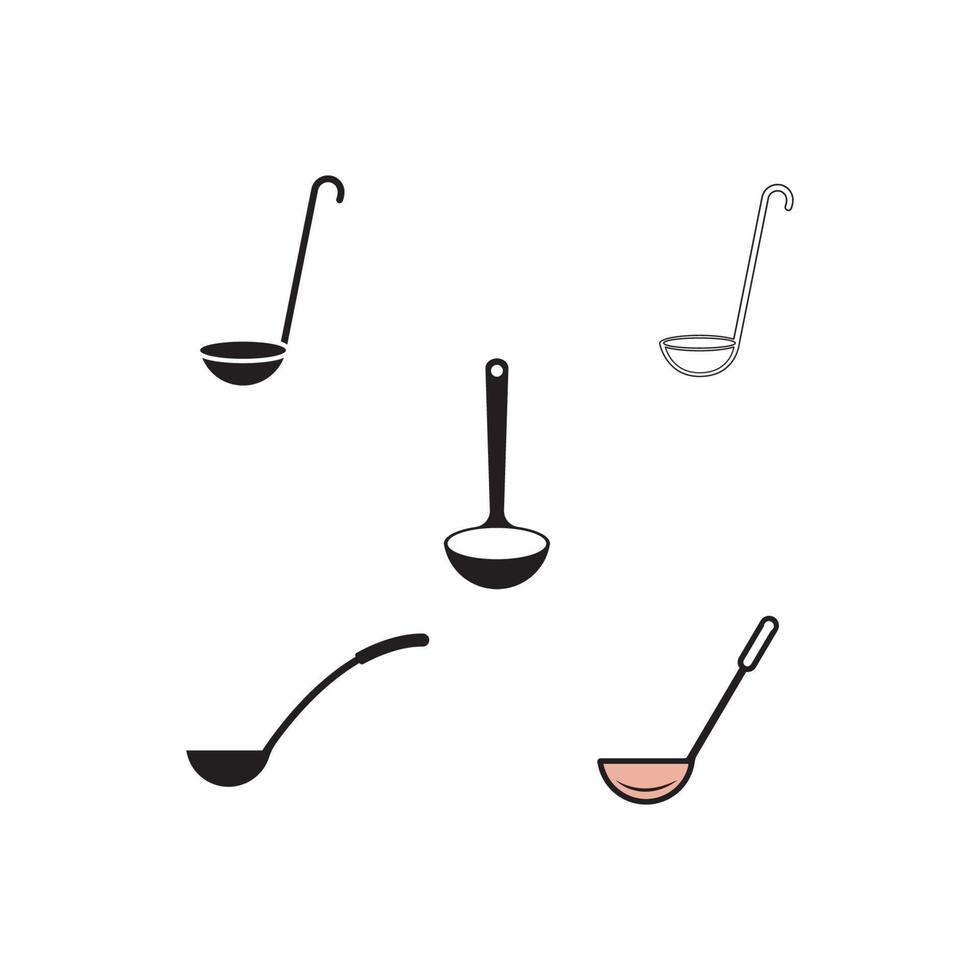 plantilla de diseño de ilustración de vector de icono de cucharón