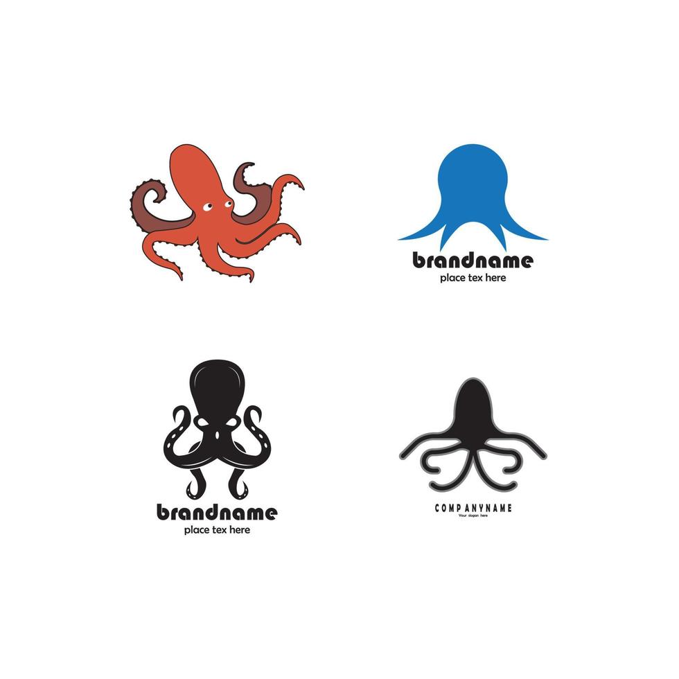 plantilla de diseño de ilustración de vector de logotipo de pulpo