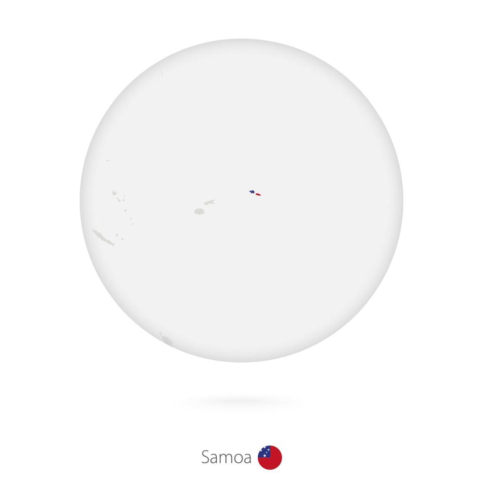 Map of Samoa and national flag in a circle. vector