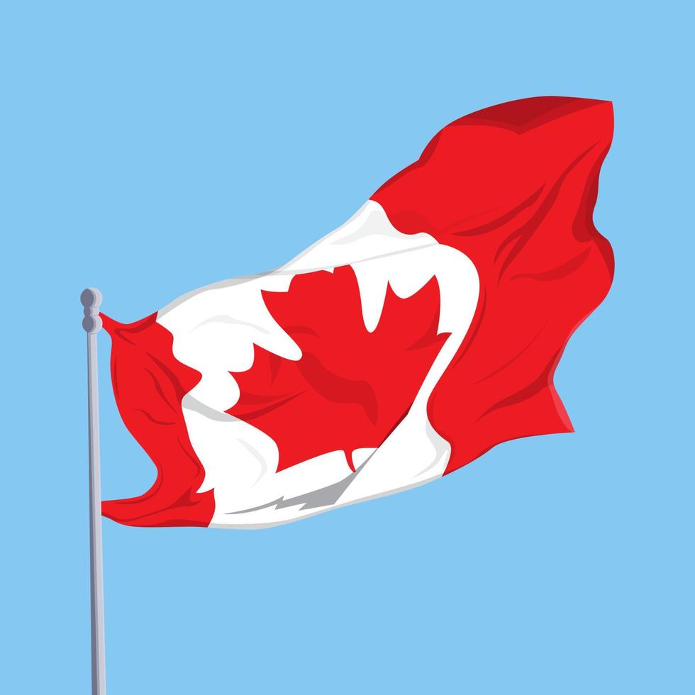 Canadian Flag Flying. Vector Illustration