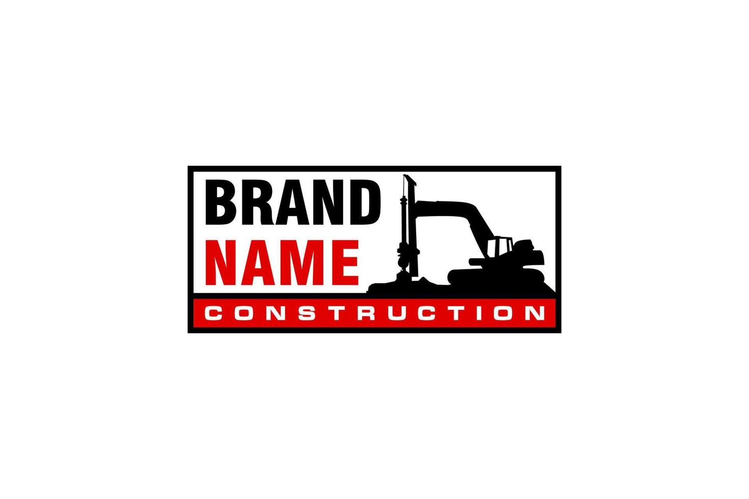 Contractor, trench digger and drilling rig logo design inspiration Heavy equipment logo vector for construction company. Creative excavator illustration for logo template.