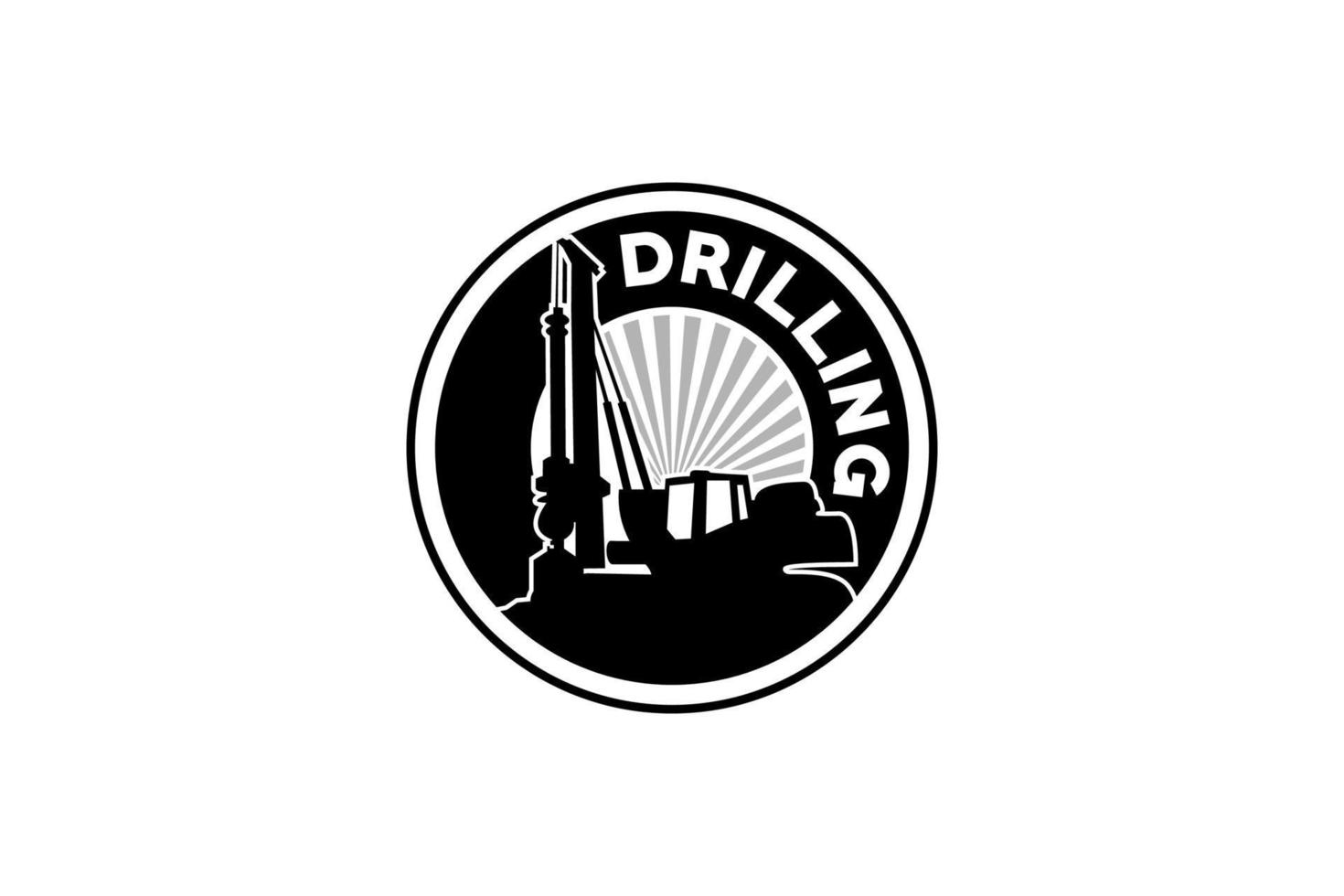 Contractor, trench digger and drilling rig logo design inspiration Heavy equipment logo vector for construction company. Creative excavator illustration for logo template.