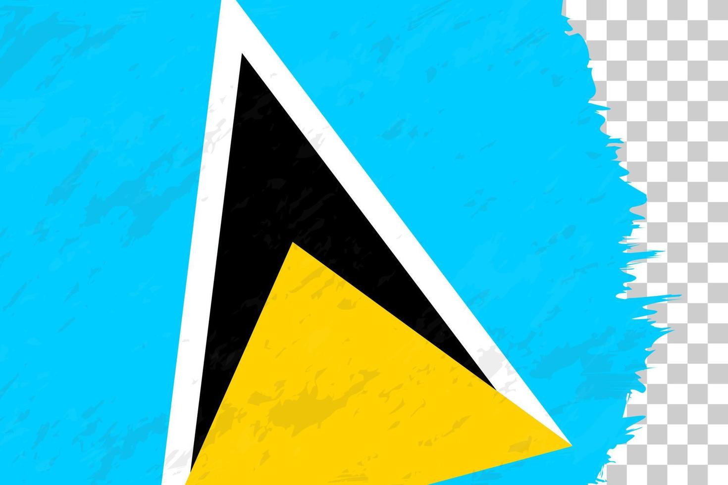 Horizontal Abstract Grunge Brushed Flag of Saint Lucia on Transparent Grid. vector
