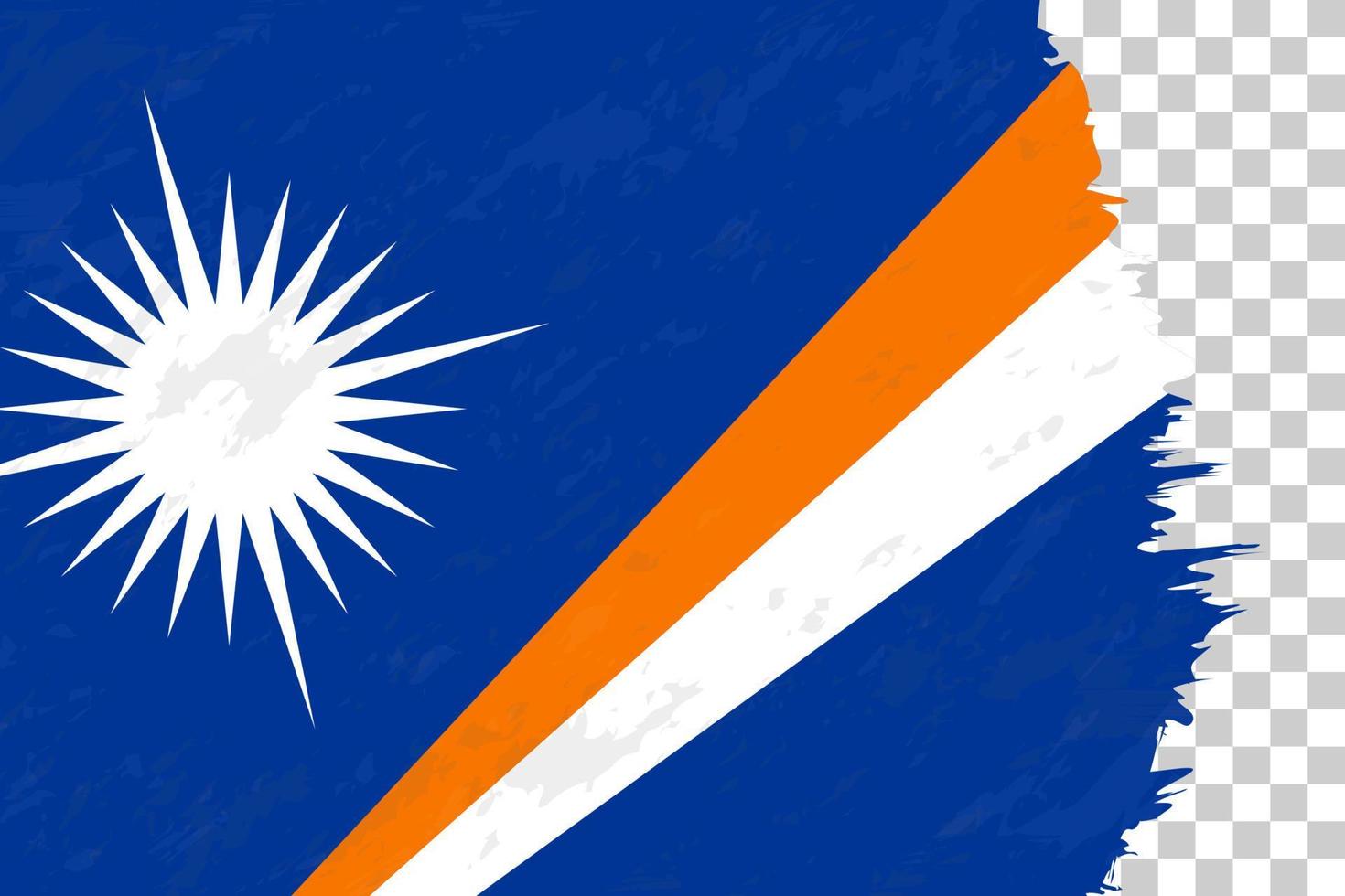 Horizontal Abstract Grunge Brushed Flag of Marshall Islands on Transparent Grid. vector