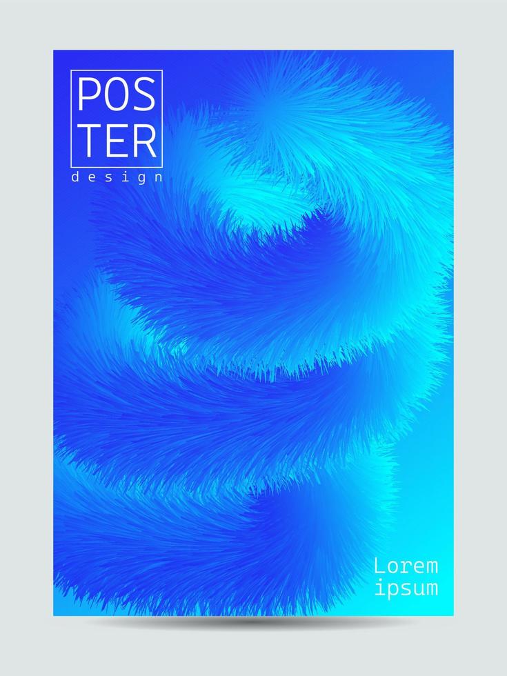 Bright neon poster design blue . Vector illustration