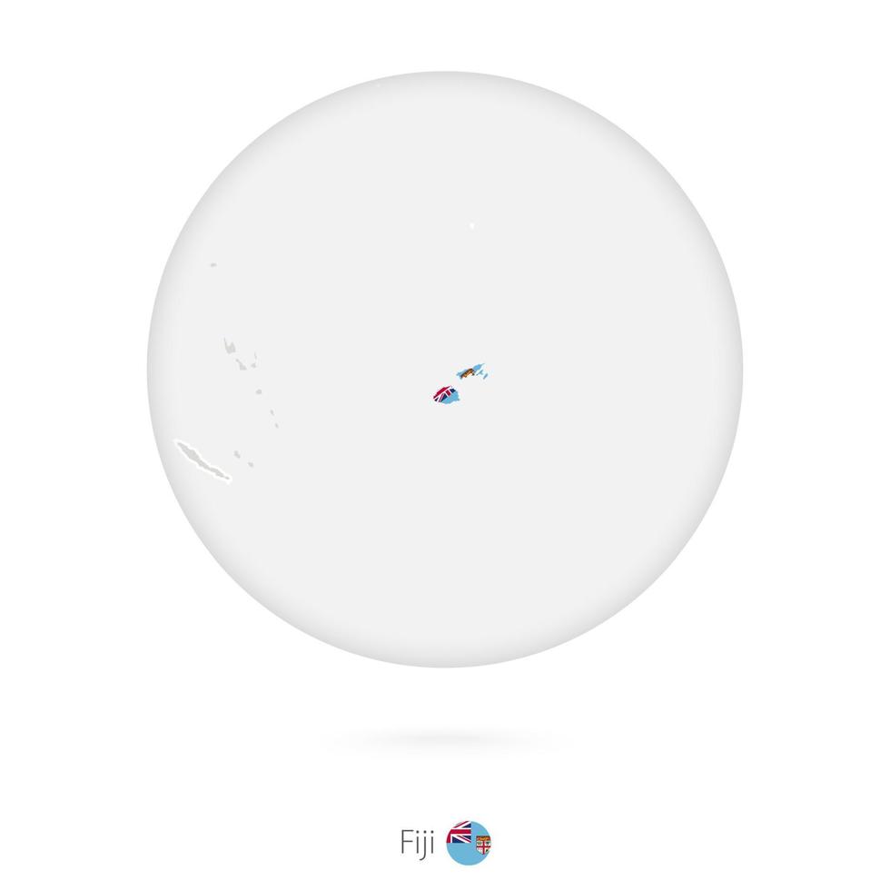 Map of Fiji and national flag in a circle. vector