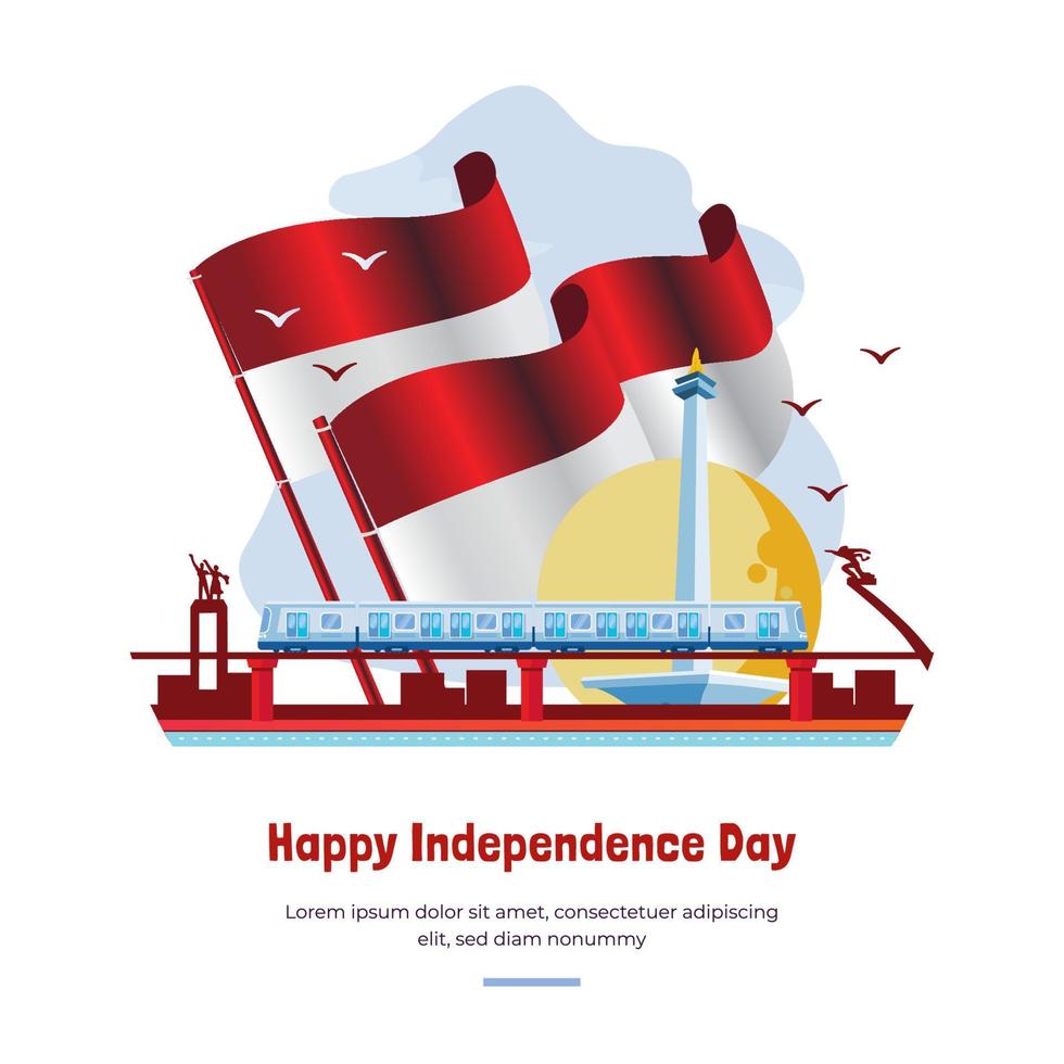 Indonesian landscape flat design concept vector