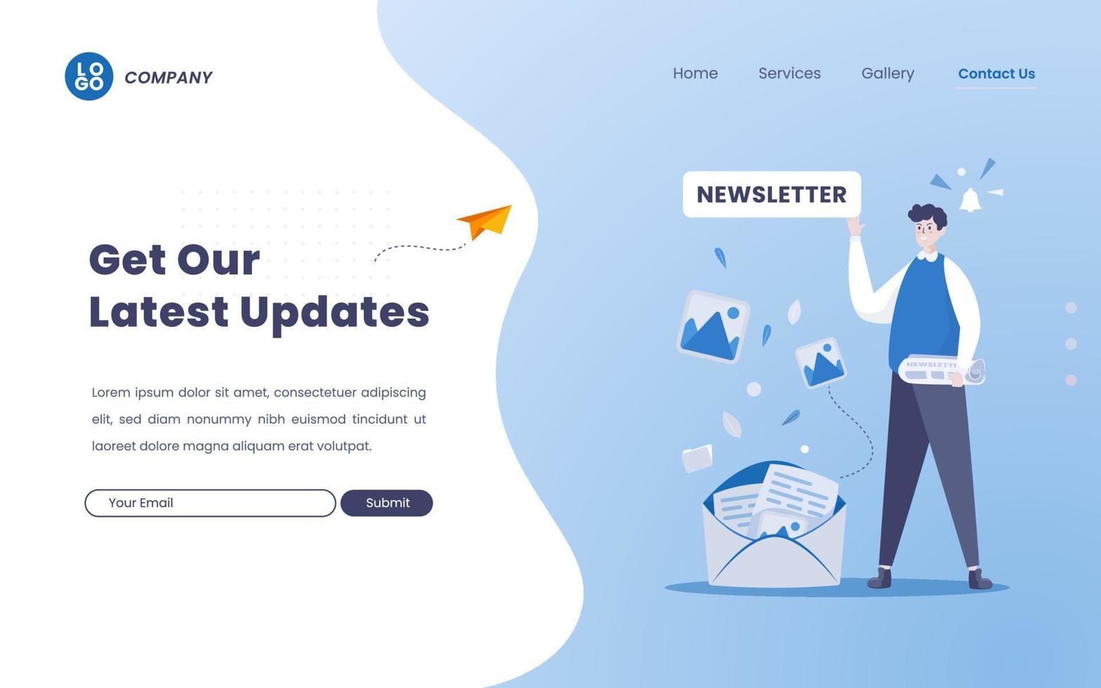 Newsletter subscription illustration concept vector